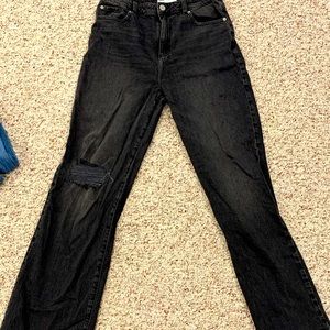 Garage Wide Leg Jeans in Washed Black, size 9